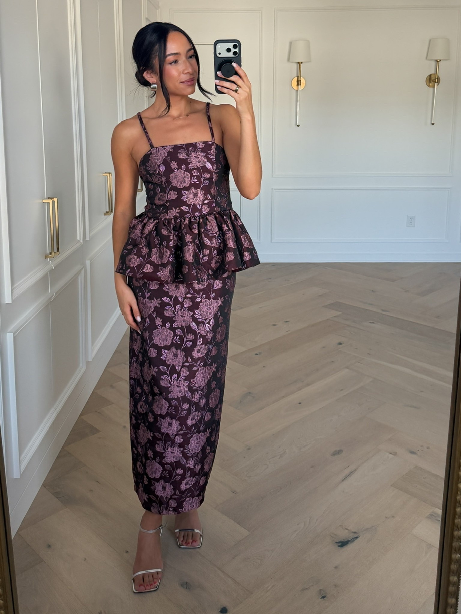 Use code NENA for 25% OFF this fall wedding guest dress 🍂 Looks like a dress but is actually two separate pieces. Looks so luxe and the color is stunning!! Wearing size 4 peplum top (I need to size up one) and size 4 pencil skirt - the perfect wedding guest look!

#LTKSaleAlert #LTKWedding #LTKSeasonal