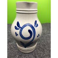 Vintage Ceramic Pottery Vase Pitcher With Classic Hand Painted Blue Flower Design & Beautiful Handle Incredible Finish | Etsy (US)