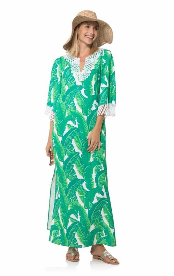 Poly Crepe 3/4 Sleeve Caftan Tunic | Sail to Sable