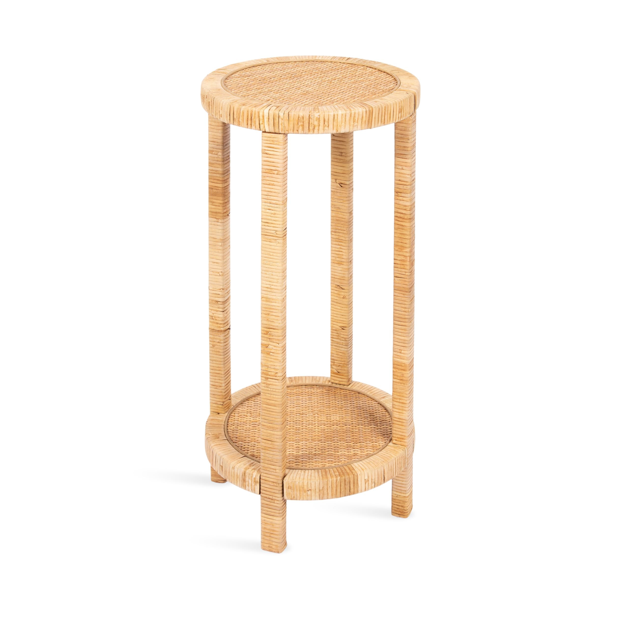 Kate and Laurel Rafina Round Rattan Drink Table, 13 x 13 x 28, Natural Brown, Transitional Boho C... | Amazon (US)