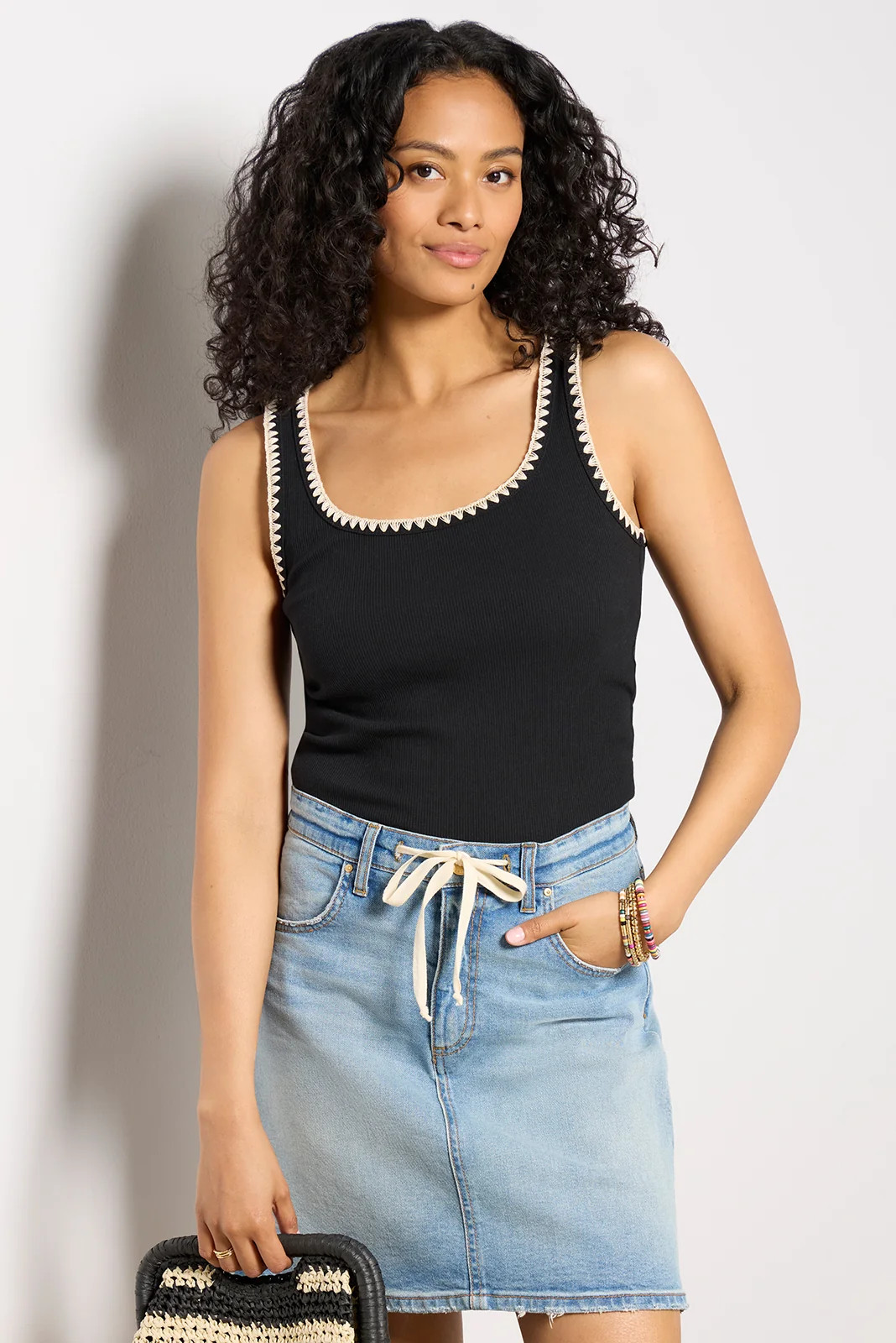 Z SUPPLY Women's Jay Rib Tank Top, Size XS, Black | Evereve