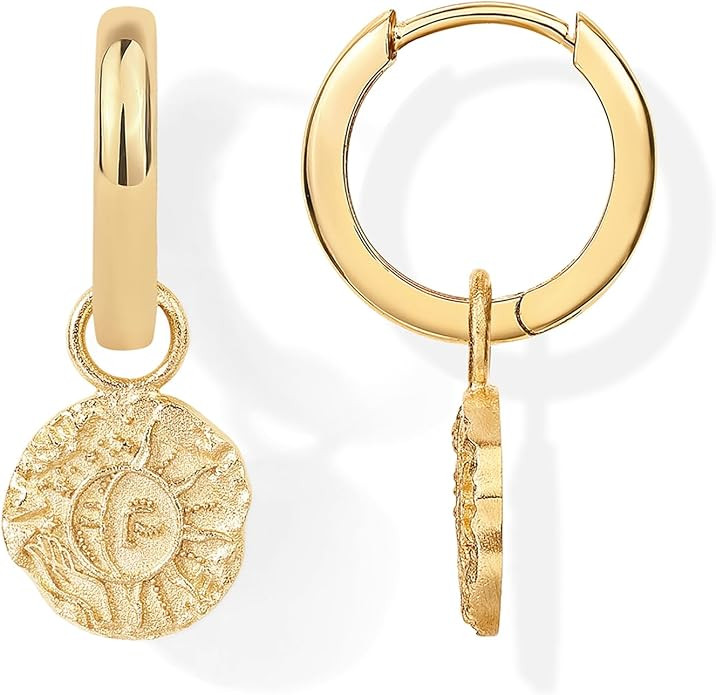 PAVOI 14K Gold Plated S925 Sterling Silver Post Lightweight Drop Dangle Huggie Hoop Earrings for ... | Amazon (US)