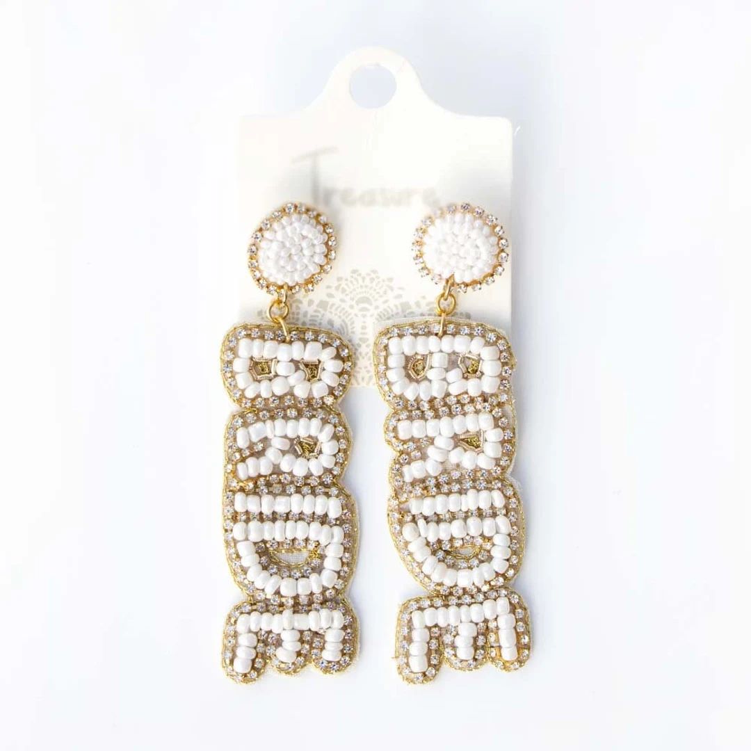 Elegant Bride Earrings, Seed Bead Bride Earrings, Seed Bead Bridal Earrings, Seed Bead Earrings a... | Etsy (US)
