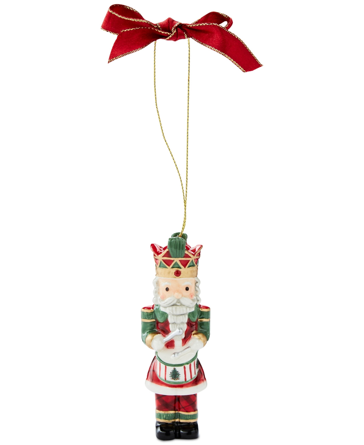 Spode Christmas Tree Nutcracker Tartan & Green Ornament - Green | Macy's