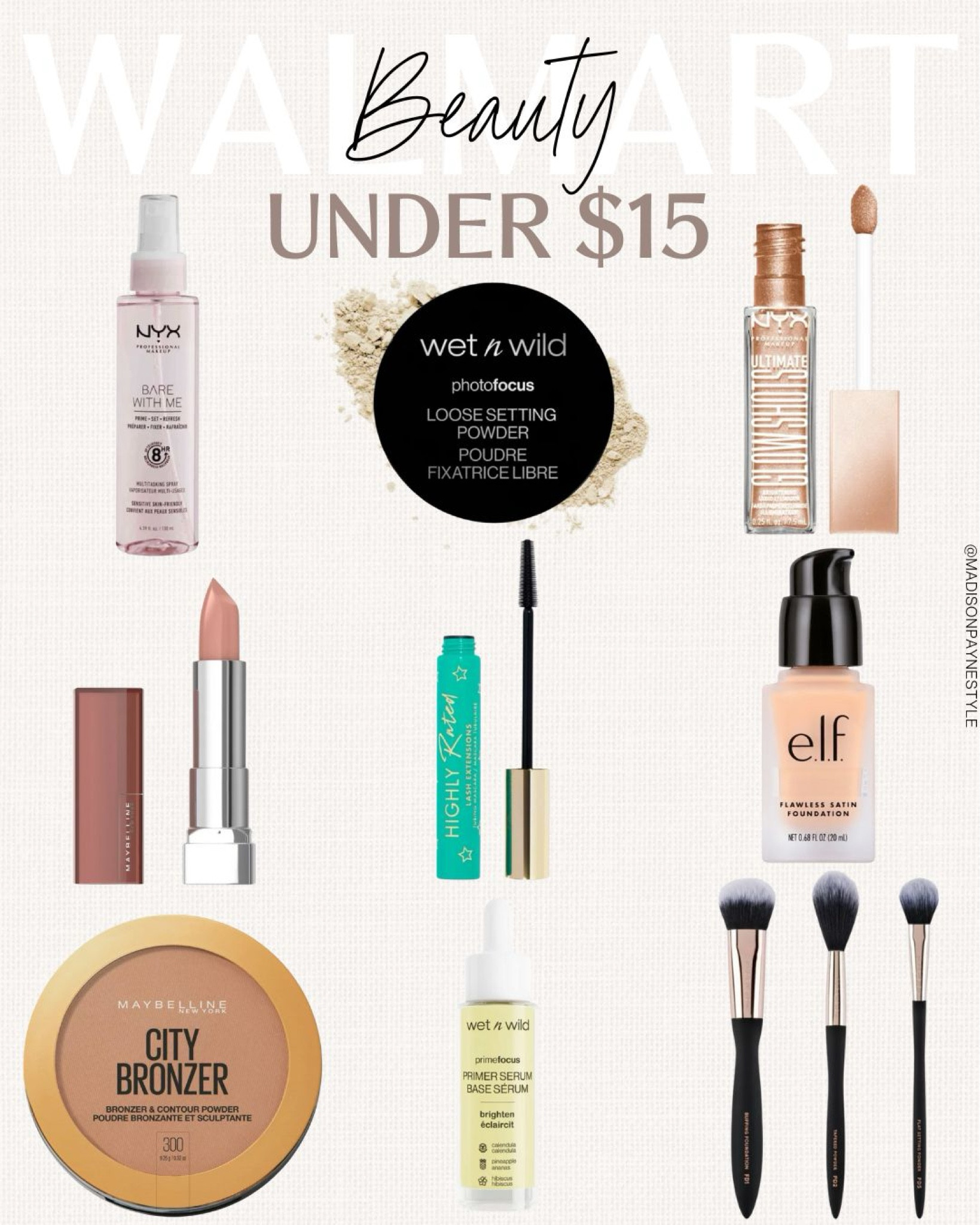 WALMART BEAUTY UNDER $15 💄 budget beauty, get a full makeup look with everything under $15

Walmart Beauty, Budget Beauty, Walmart Makeup, Budget Makeup, Madison Payne

#LTKSeasonal #LTKfindsunder50 #LTKbeauty