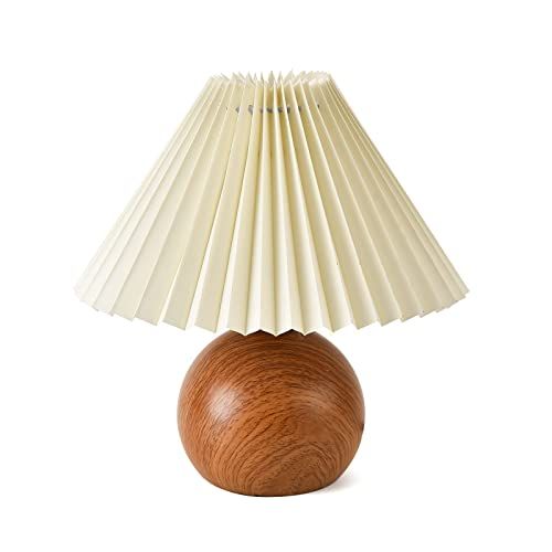 Small Pleated Table Lamp, Modern Bedside Nightstand Lamp with Beige Lampshade, Metal Base Cute La... | Amazon (CA)