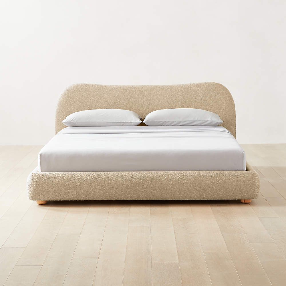Diana White Boucle King Bed by Ross Cassidy + Reviews | CB2 | CB2
