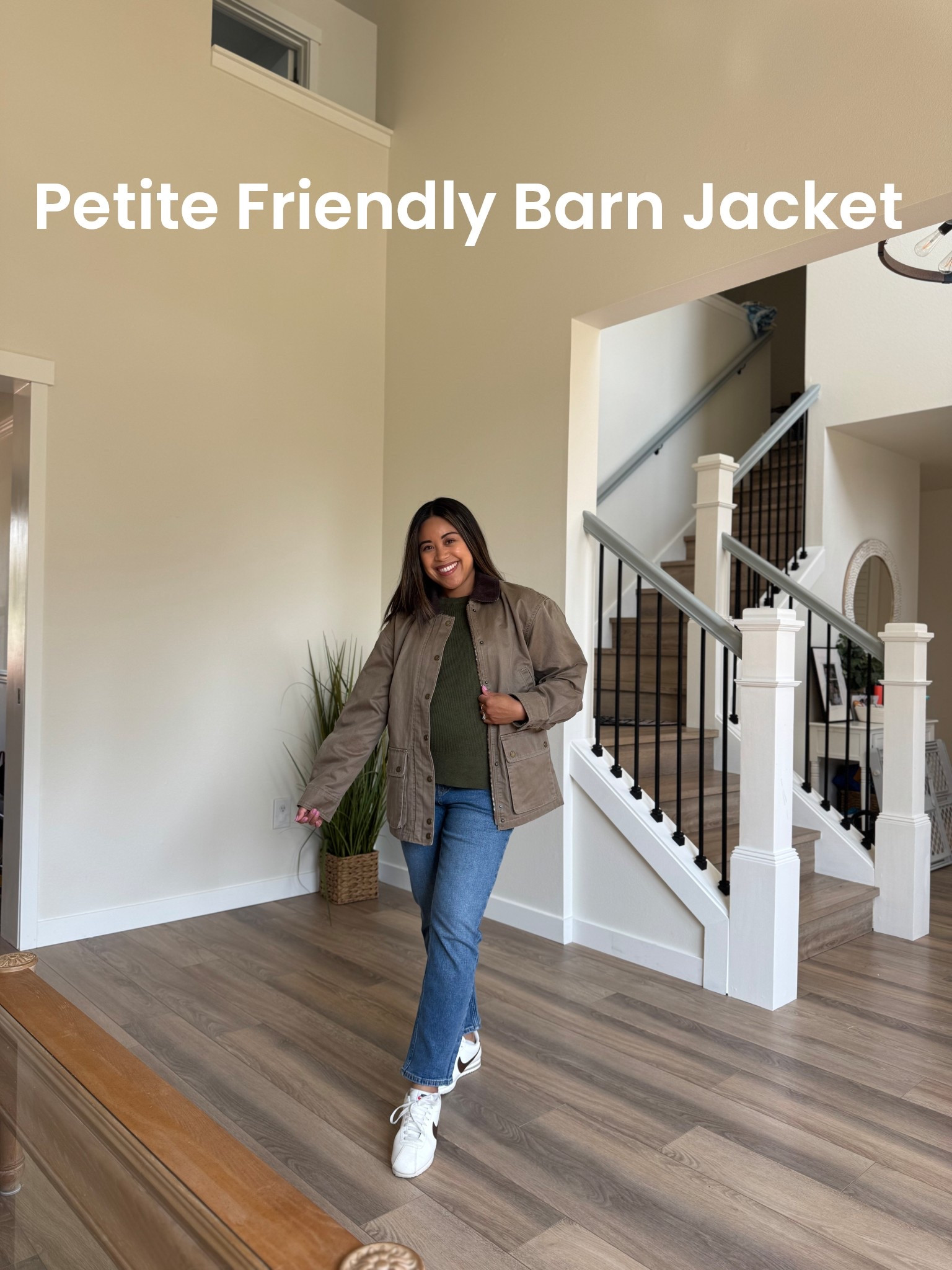 I picked up this petite friendly barn jacket for fall from Abercrombie. I’m currently 19 weeks pregnant and also wearing Abercrombie maternity jeans. 

#LTKFindsUnder100 #LTKBump #LTKPetite