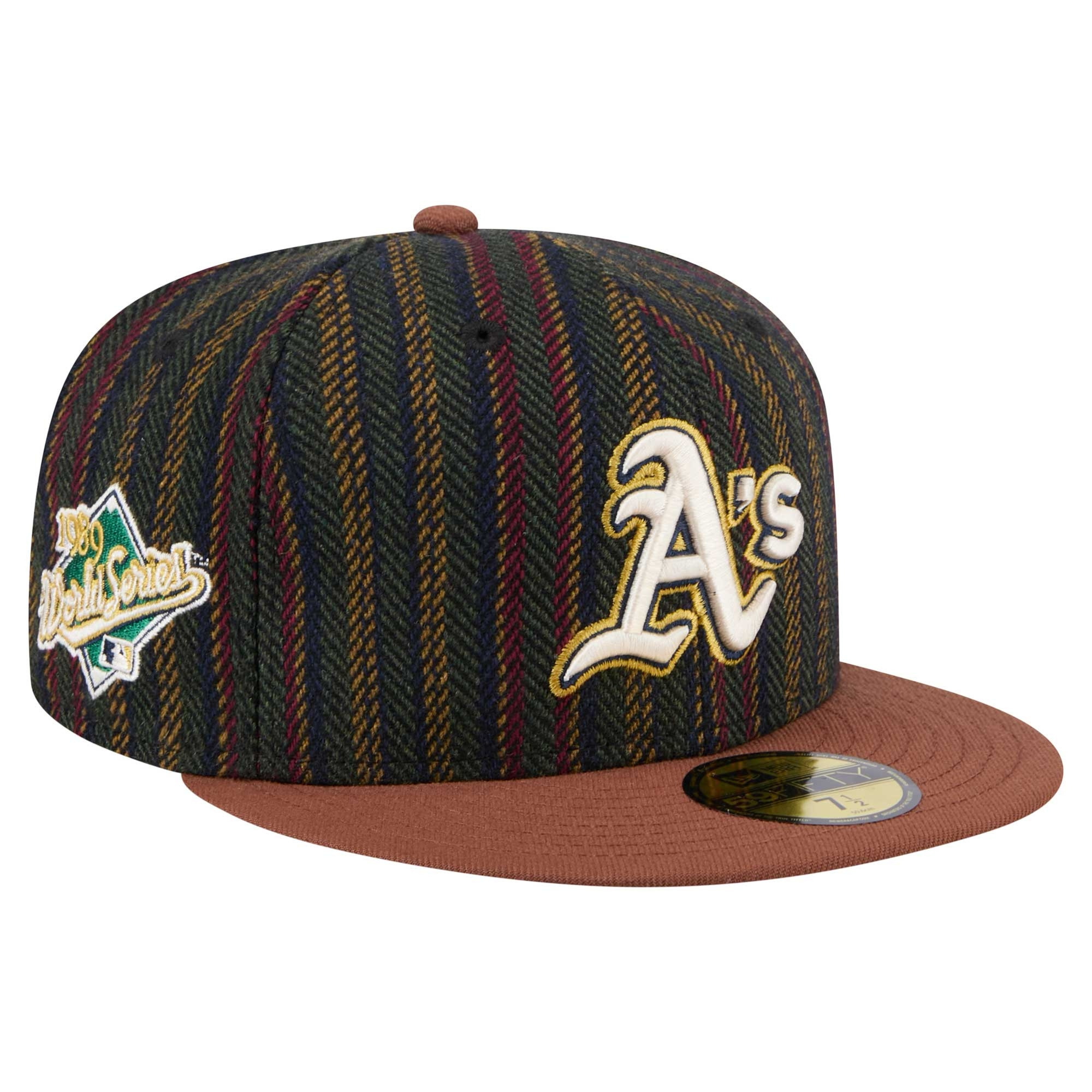 Men's New Era Brown Athletics Vintage Herringbone 59FIFTY Fitted Hat | Fanatics