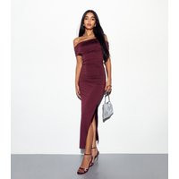Women's Burgundy Bardot Off Shoulder Midi Dress New Look | New Look (UK)