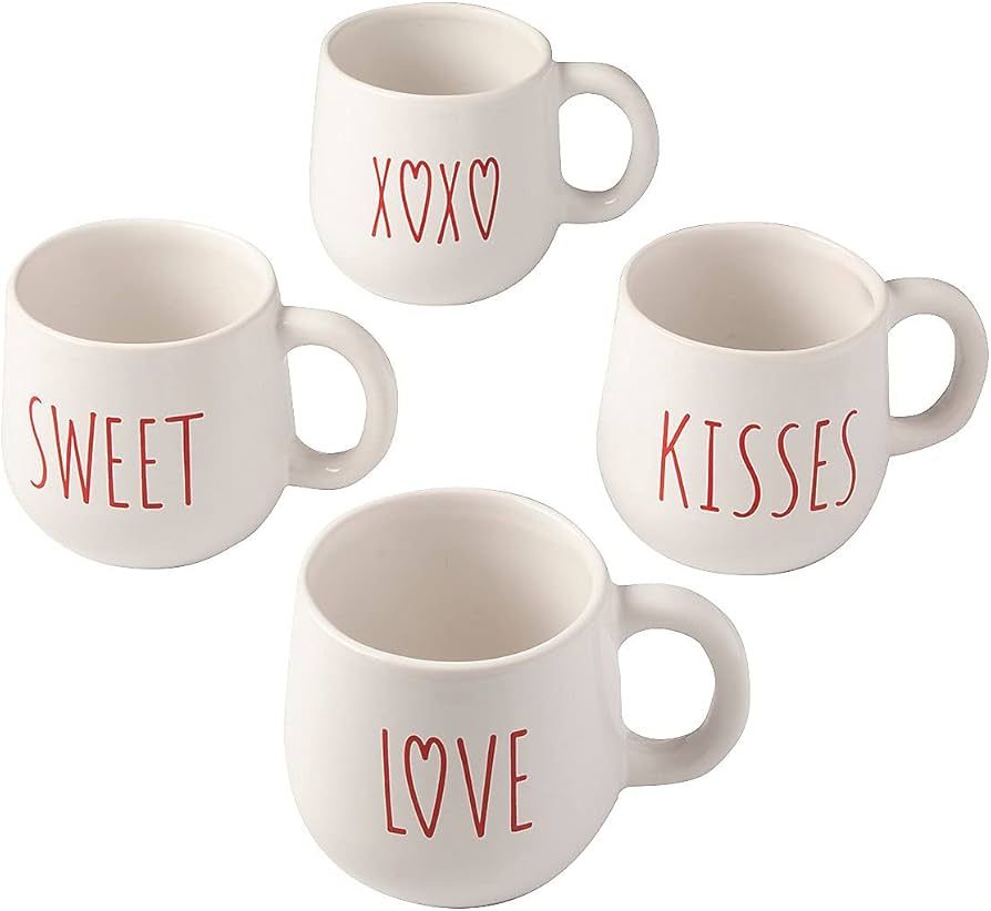 Fun Express Valentine Ceramic Mugs - 4 Pieces | Amazon (US)