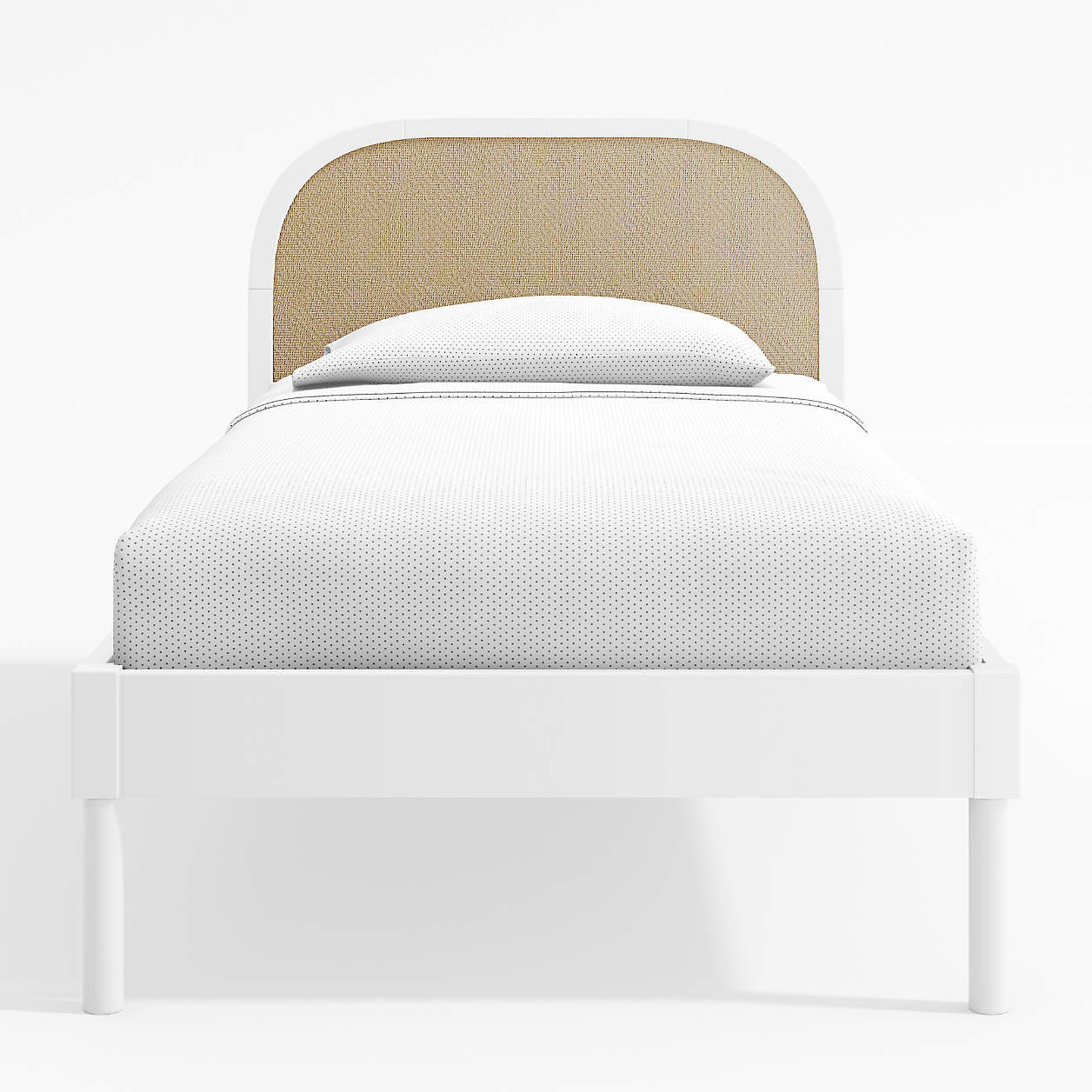 Maren Olive Green Cane Wood Kids Twin Bed Frame + Reviews | Crate & Kids | Crate & Barrel