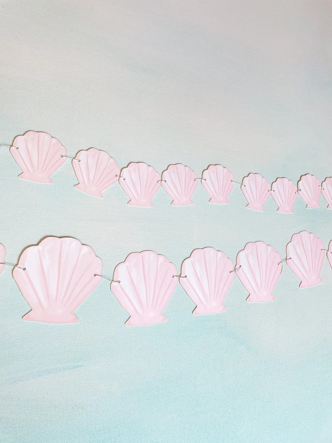 Sea Shell Garland Party Banner for Whimsical Mermaid Birthday Light Pink Under the Sea, Ocean Par... | Etsy (US)