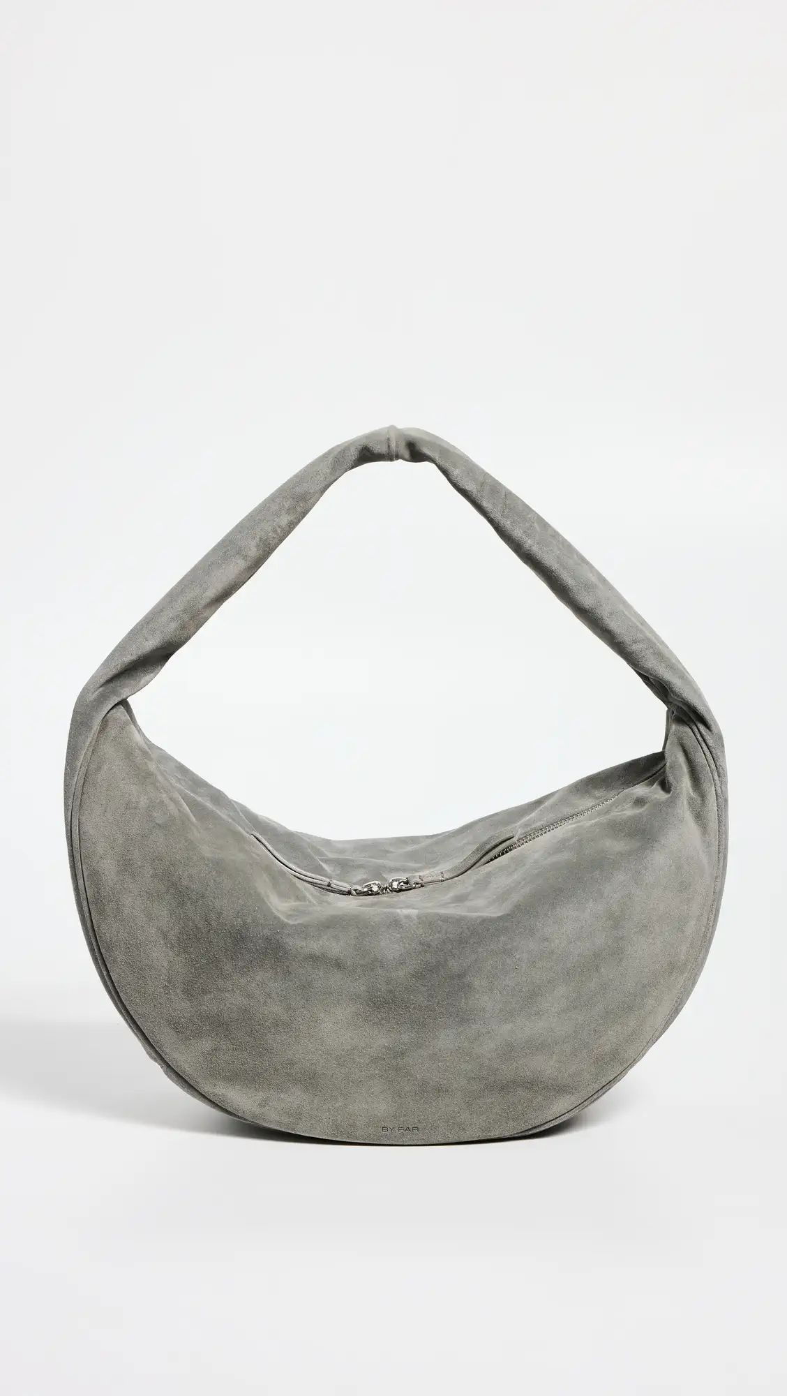 BY FAR Maxi Cush Cement Suede Leather Hobo Bag | Shopbop | Shopbop