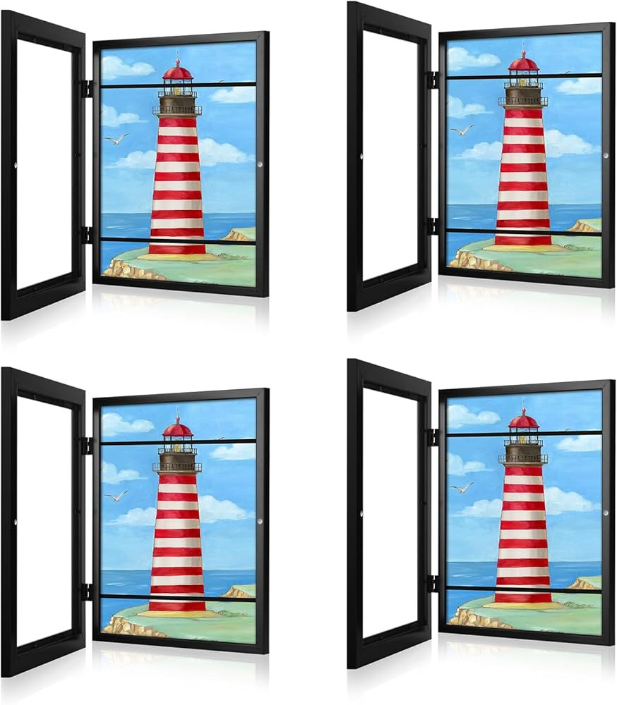 [4-Pack] Kids Art Frames, 8.5x11 Front Opening Kids Artwork Frames Changeable, Black Artwork Disp... | Amazon (US)