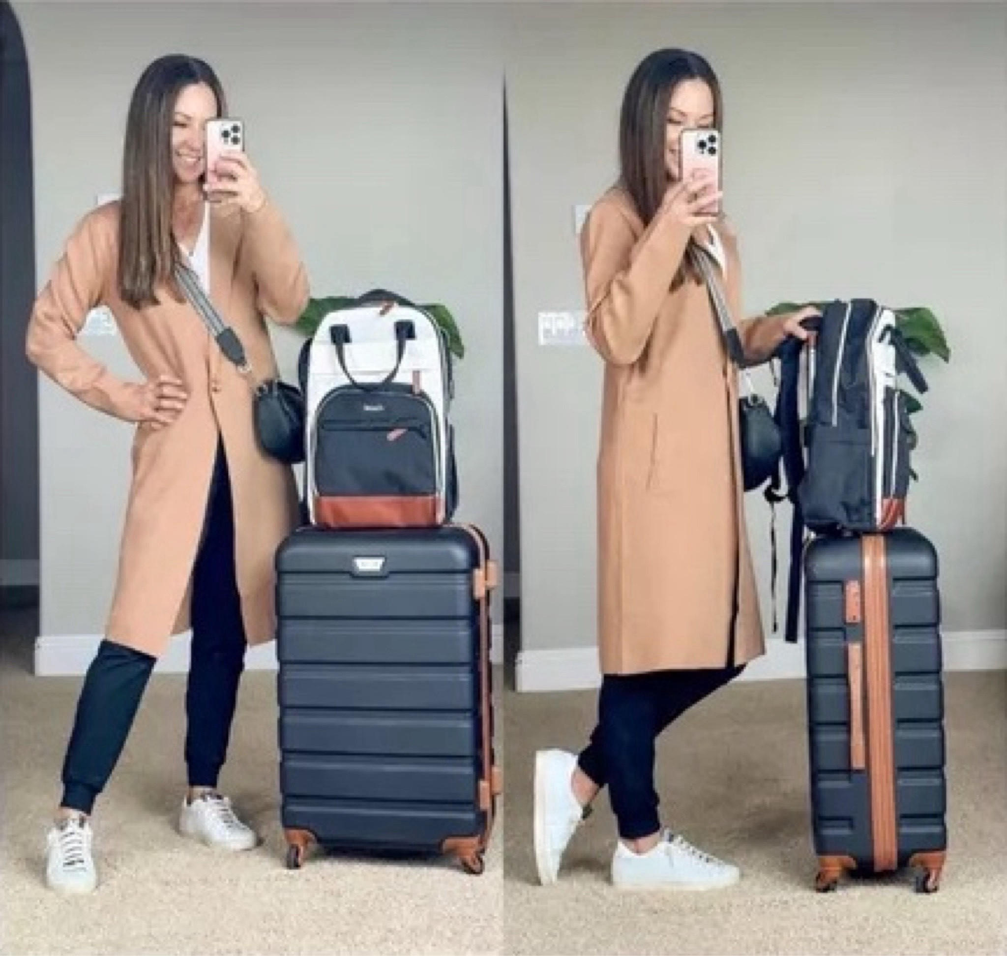 Restocked!! The best petite joggers! The perfect travel outfit along with my favorite laptop, backpack, Crossbody, and luggage set. Save 10% at Gibsonlook code HOLLY10 These joggers are perfect for petites. I’m wearing a size XXS and they are the perfect fit! 
💻 🎒 Save 46% on my laptop backpack. 36% off plus a 12% clickable coupon. 
🧳 Save $20 on my luggage set. 

This coatigan is also perfection! It is perfect for fall and it comes in for colors. I’m wearing size XXS. These are my favorite sneakers! They run TTS, and are worth the splurge.

#LTKover40 #LTKstyletip #LTKtravel