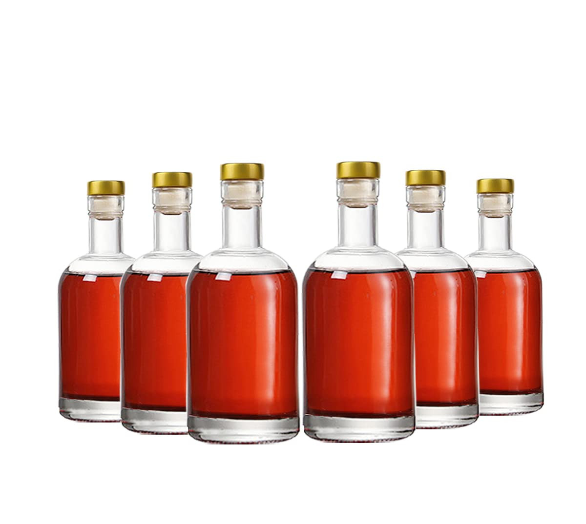 Clear Glass Bottles 6 oz - 200ml [Pack of 6] for Wine Beverages Drinks Oil Vinegar Kombucha Beer ... | Amazon (US)