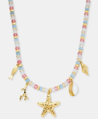 On 34th Sea Charm Beaded Statement Necklace, 16" + 3" extender, Macy's Exclusive - Multi | Macy's