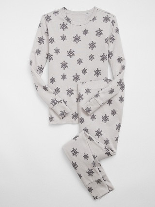 Kids 100% Organic Cotton Snowflake PJ Set | Gap Factory