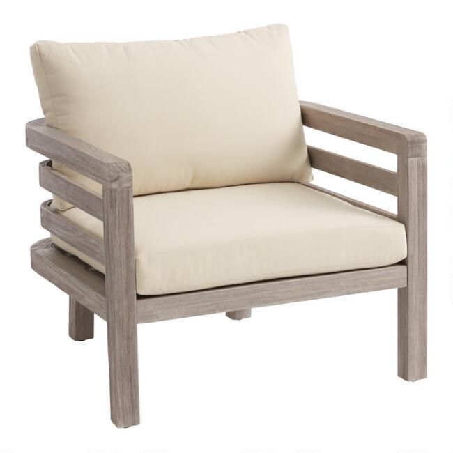 Graywashed Acacia Marciana Outdoor Occasional Chair | World Market
