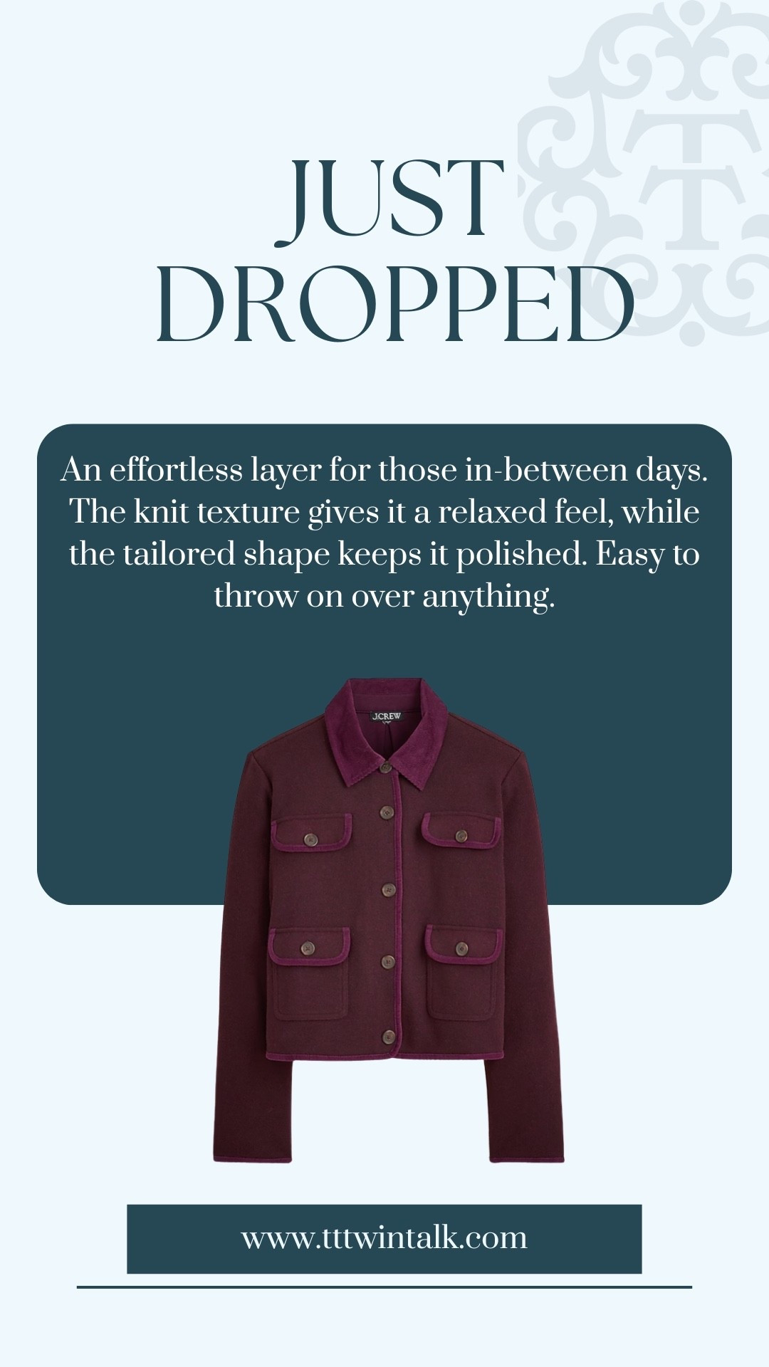 The perfect jacket from J.Crew that you’ll be wearing all throughout fall! An effortless layer for those in-between days. The knit texture gives it a relaxed feel, while the tailored shape keeps it polished. Easy to throw on over anything.

#LTKMidsize #LTKSeasonal #LTKOver40