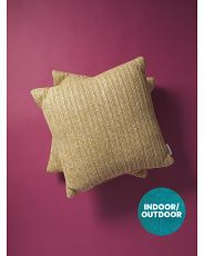 2pk 18x18 Indoor Outdoor Amelia Faux Straw Pillows | HomeGoods