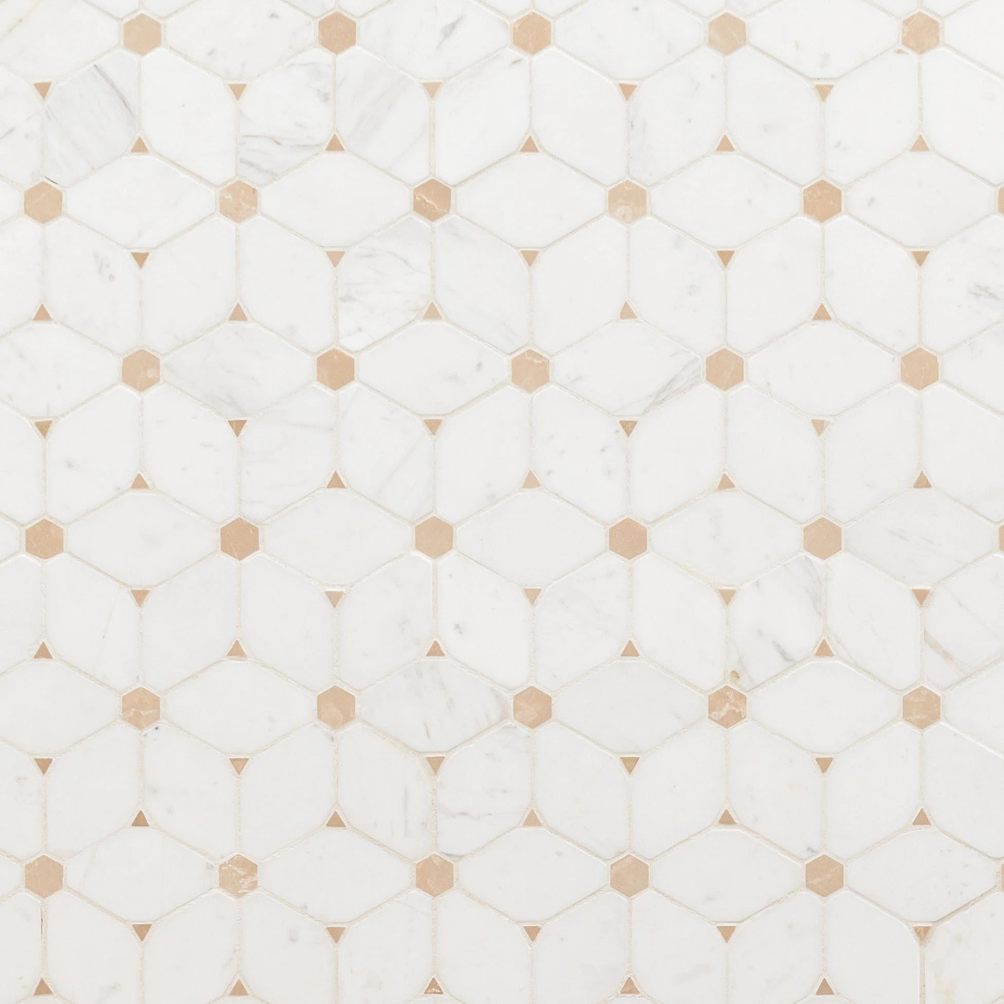 Bianco Dolomite 12.6" x 10.83" Polished Marble Mosaic Floor and Wall Tile | Wayfair North America