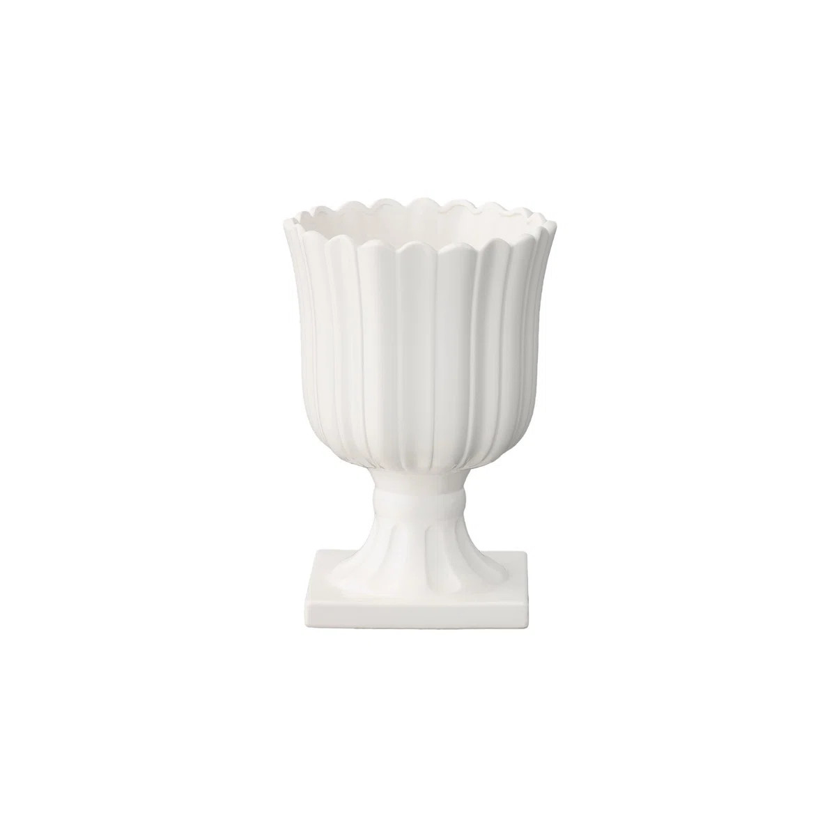 Ceramic Urn Vase Sm Coated Finish Gloss White | Wayfair North America
