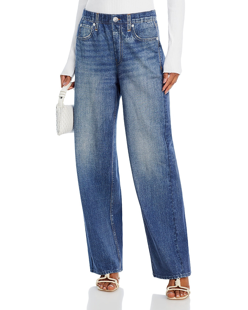 rag & bone Miramar High Rise Wide Leg Cotton Terry Sweatpant Jeans in Lenox | Bloomingdale's (US)