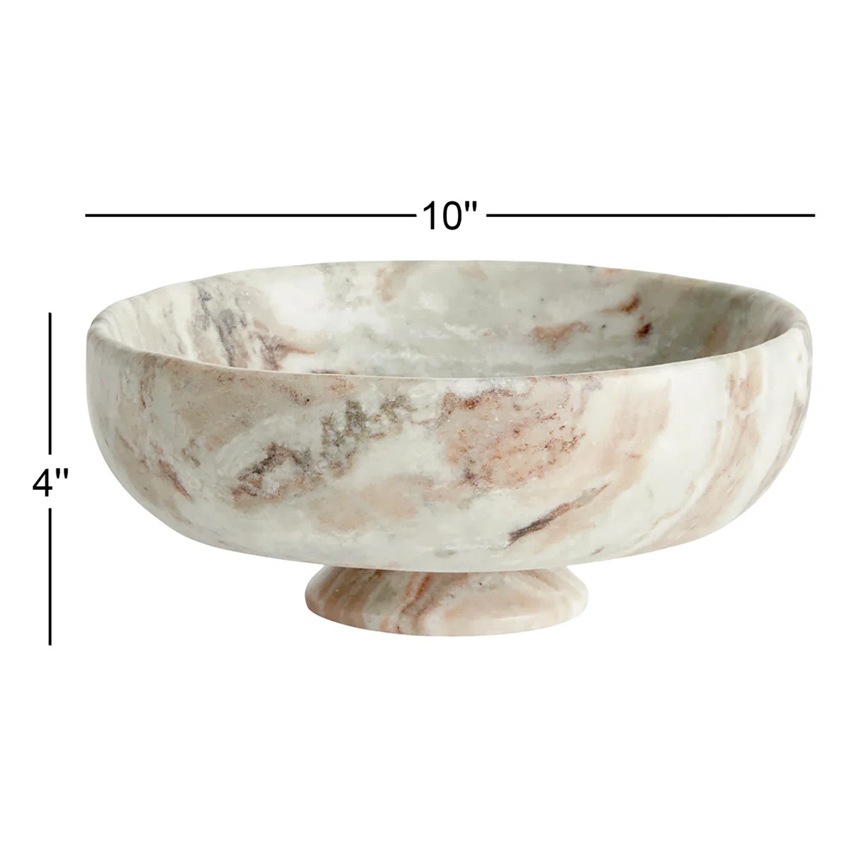 Brunello Brown and White Marble Decorative Footed Bowl | Wayfair North America