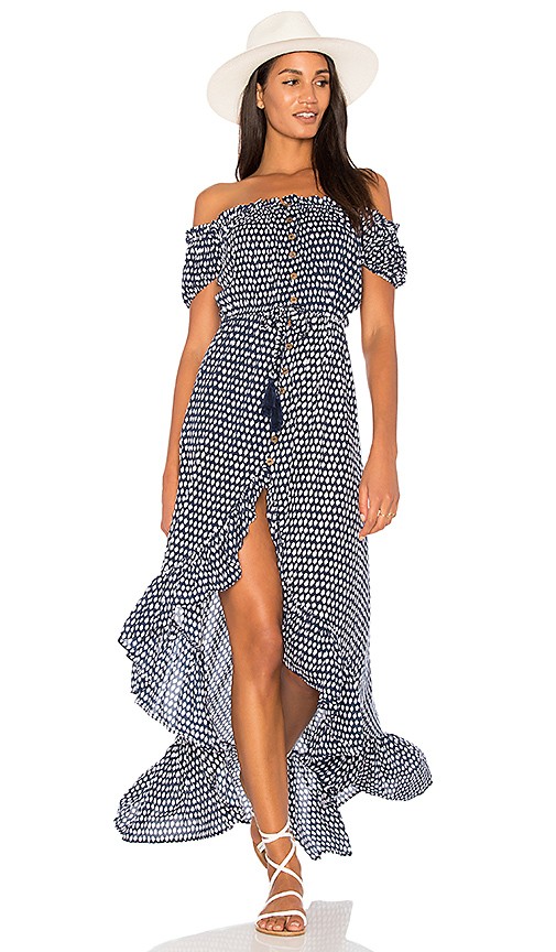 Riviera Maxi Dress in Sleet Navy & White | Revolve Clothing (Global)