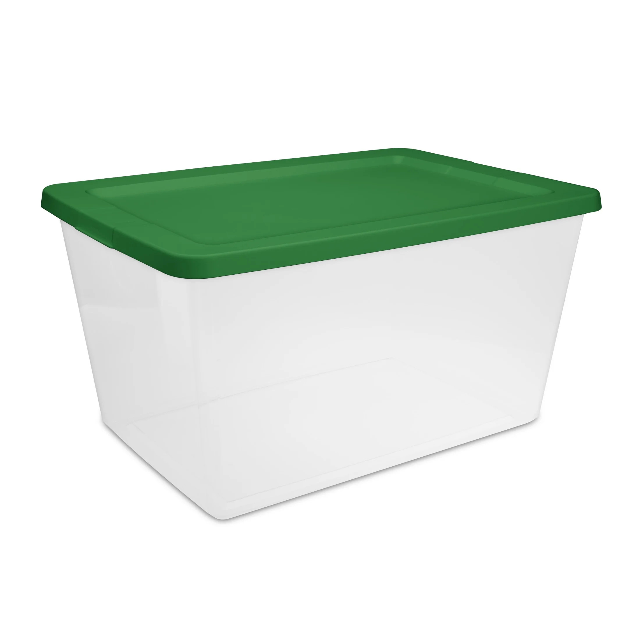 Sterilite 56 Quart Storage Box, Clear Plastic Bin with Snap-on Lid, Ideal for Holiday Linens, Dé... | Walmart (US)