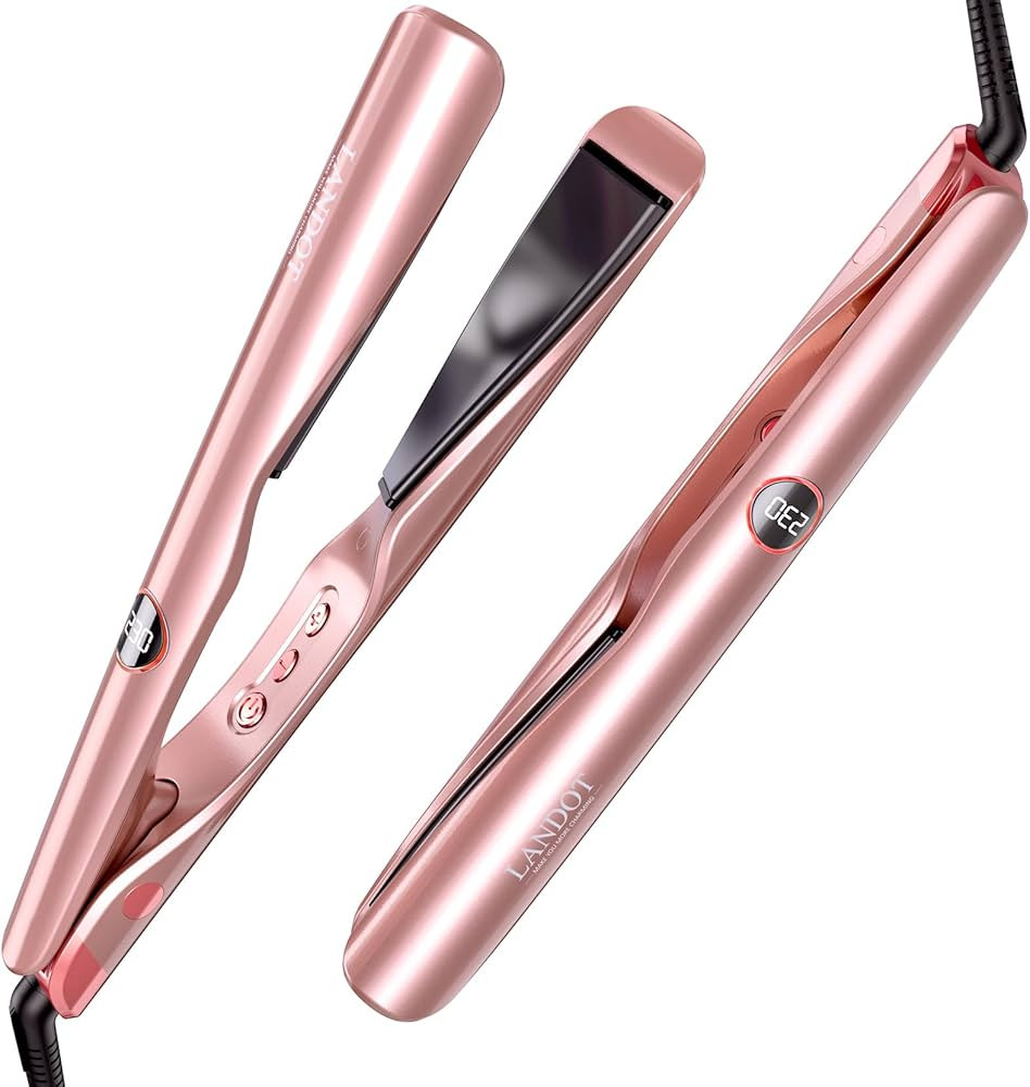 LANDOT Hair Straightener and Curler 2 in 1 \u2013 Twist Ceramic Flat Curling Iron for Straighten ... | Amazon (US)