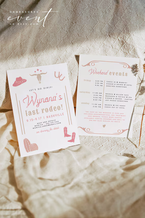 WYNONA Rodeo Bachelorette Invitation Template Cowgirl - Etsy | Etsy (US)