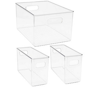 Sorbus Plastic Storage Bins - 3 Piece Set | QVC