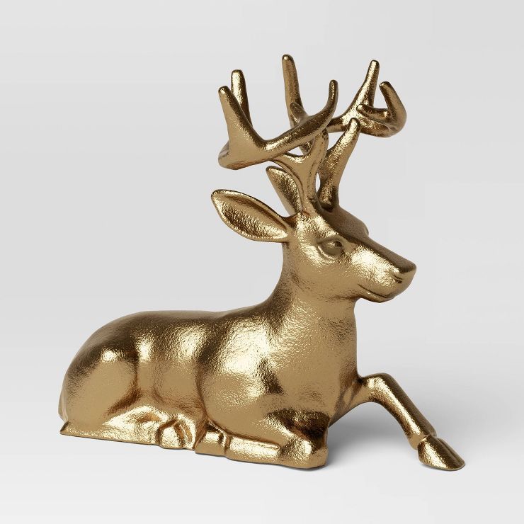 Sitting Deer Decorative Figurine Gold - Threshold&#8482; | Target