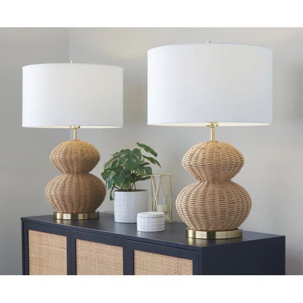 Alwin Wicker/Rattan Table Lamp (Set of 2) | Wayfair North America