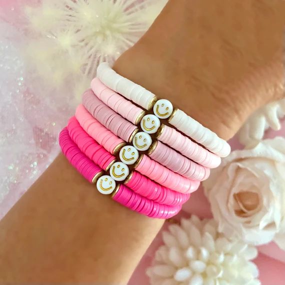 NEW! ‘You are my Sunshine’ Smiley Bracelet | Name Bracelets | Smiley Face Bracelet | Heishi B... | Etsy (US)
