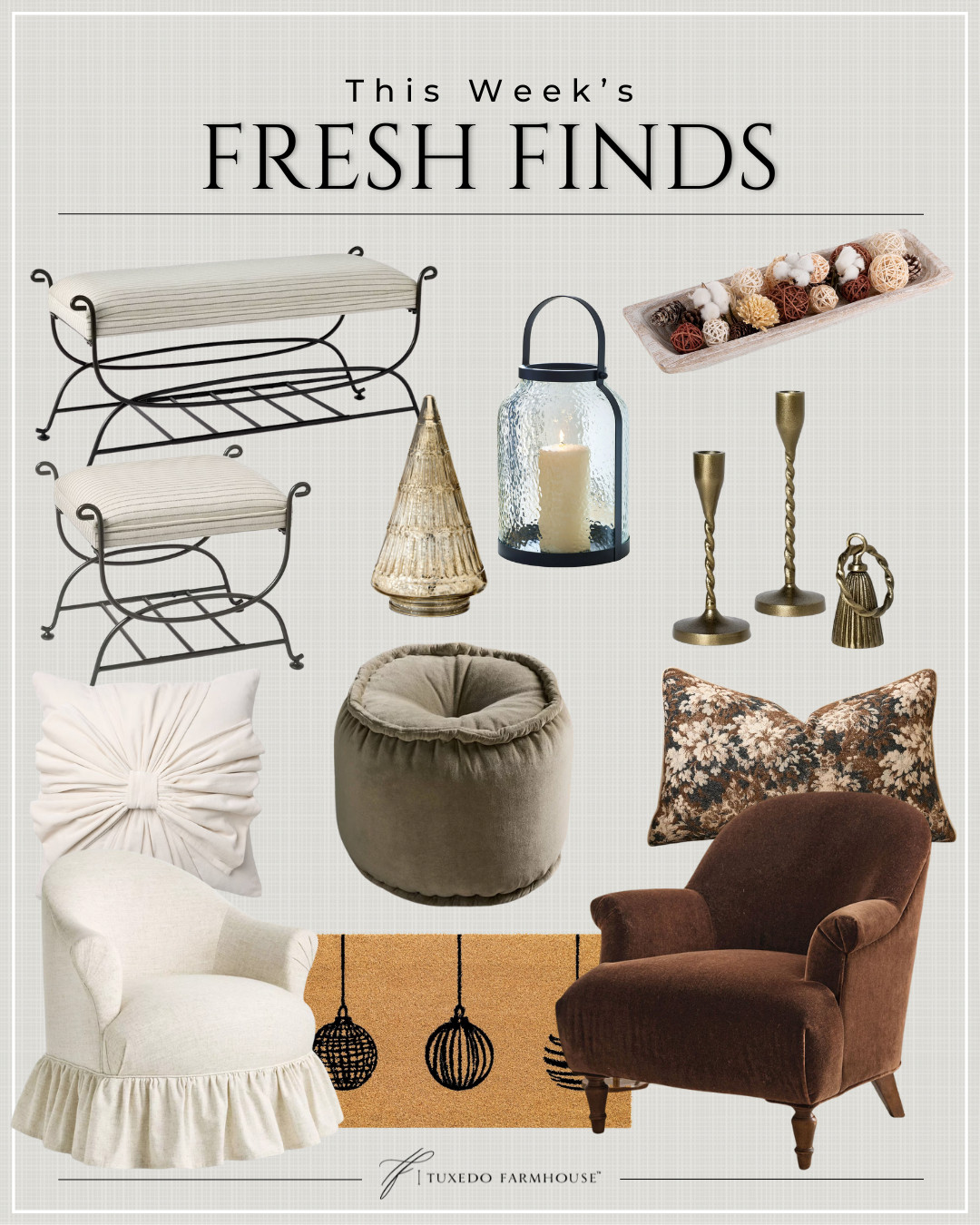 This Week's Fresh Finds

Fresh new finds this week!

Seasonal, home decor,winter, accent chairs, rugs, wall art, frames, pillows, lamps, baskets, candles, books, coffee tables, ottomans, trays, bowls, consoles, accent tables

 

 

#LTKHoliday #LTKSeasonal #LTKHome