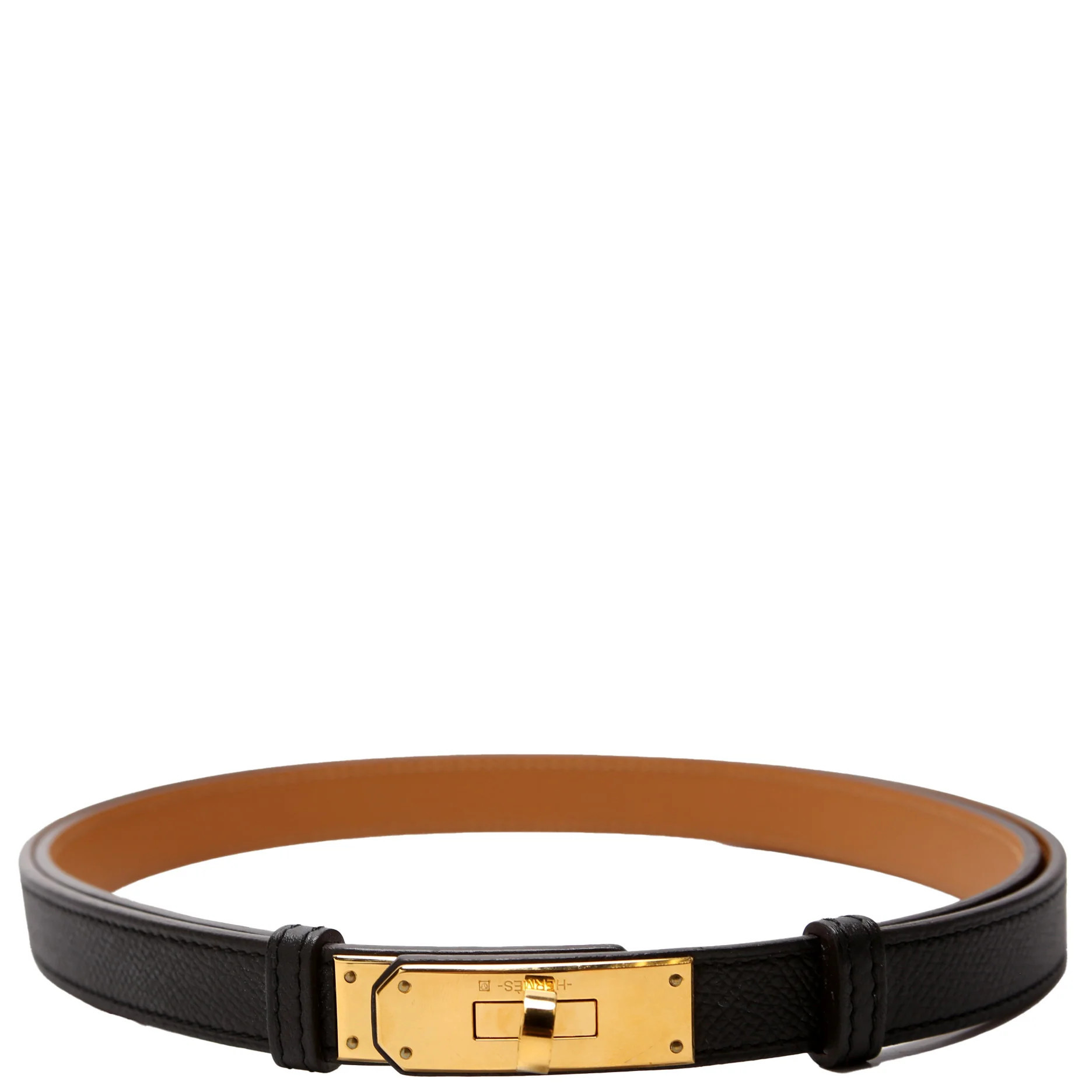 Kelly 18 Epson Leather Adjustable Belt 24-39in Black | Keeks Designer Handbags