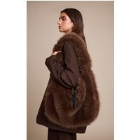 Chocolate Faux Fur Belted Shoulder Bag | PrettyLittleThing UK