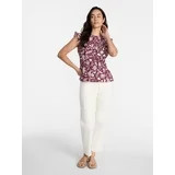 Time and Tru Women's Sleeveless Smocked Top with Ruffle Trim, Sizes XS-XXXL | Walmart (US)