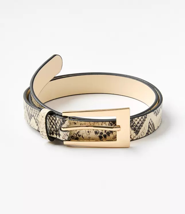 LOFT Versa Snake Print Leather Belt | LOFT