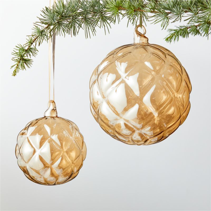 Illusion Amber Christmas Tree Ornaments | CB2 | CB2