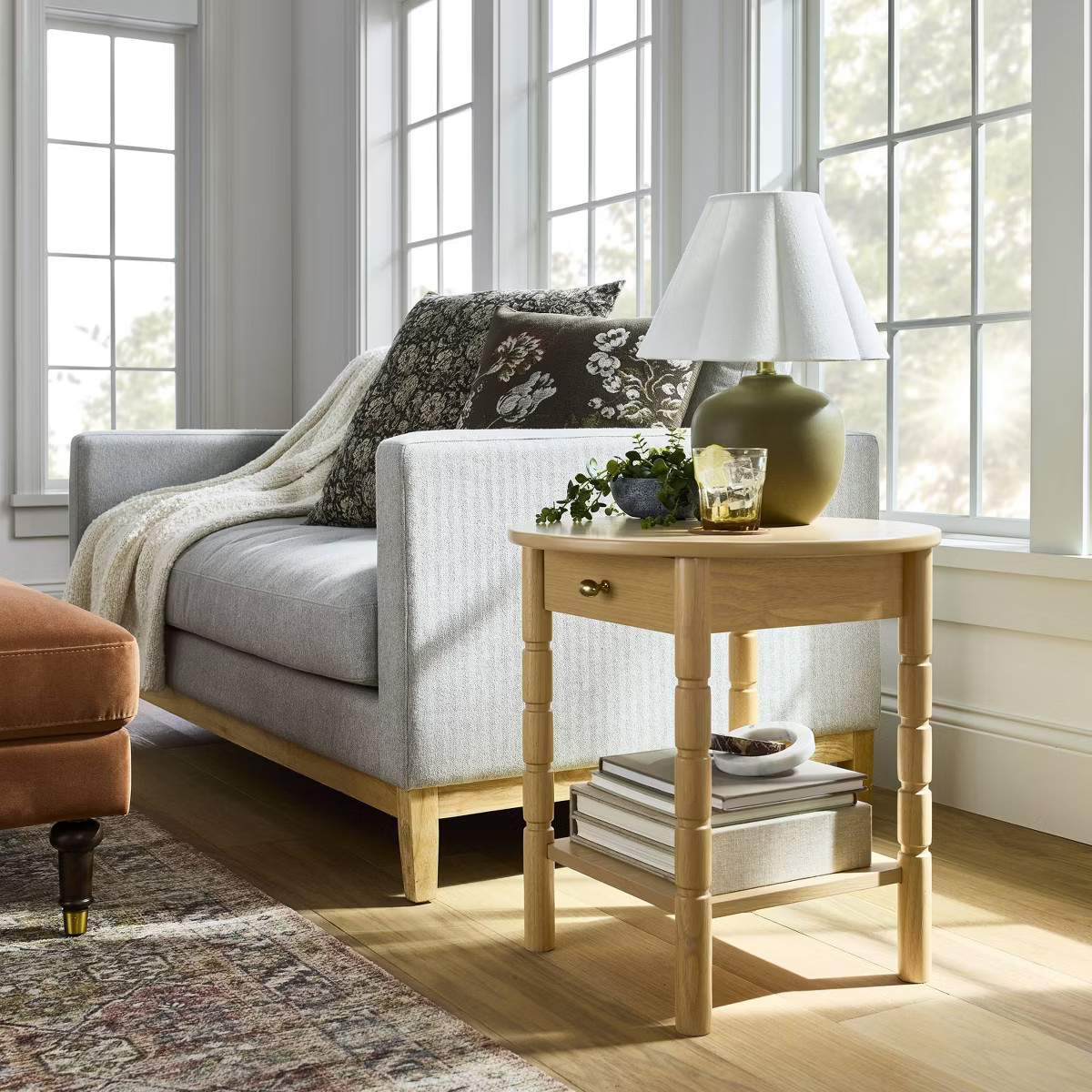 Modern Turned Wooden Accent Table Brown - Threshold™ designed with Studio McGee | Target