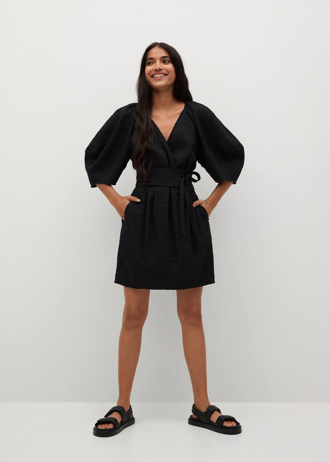 Puffed sleeves dress | MANGO (US)