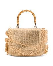 Fringe Straw Top Handle Satchel | TJ Maxx