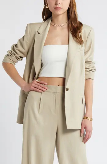 Open Edit Linen Blend Blazer | Nordstrom | Nordstrom