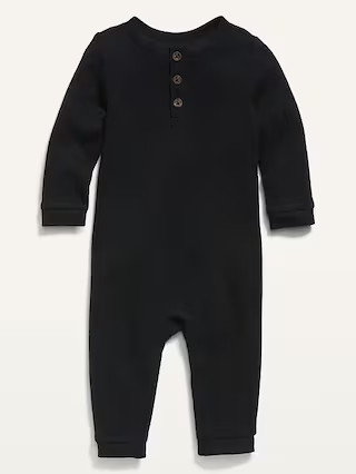 Unisex Thermal-Knit Henley One-Piece for Baby | Old Navy (US)