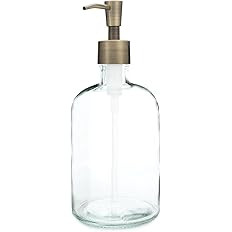 Rail19 Clear Recycled Glass Soap Dispenser with Metal Pump - Lotion, Liquid Soap & Essential Oil ... | Amazon (US)